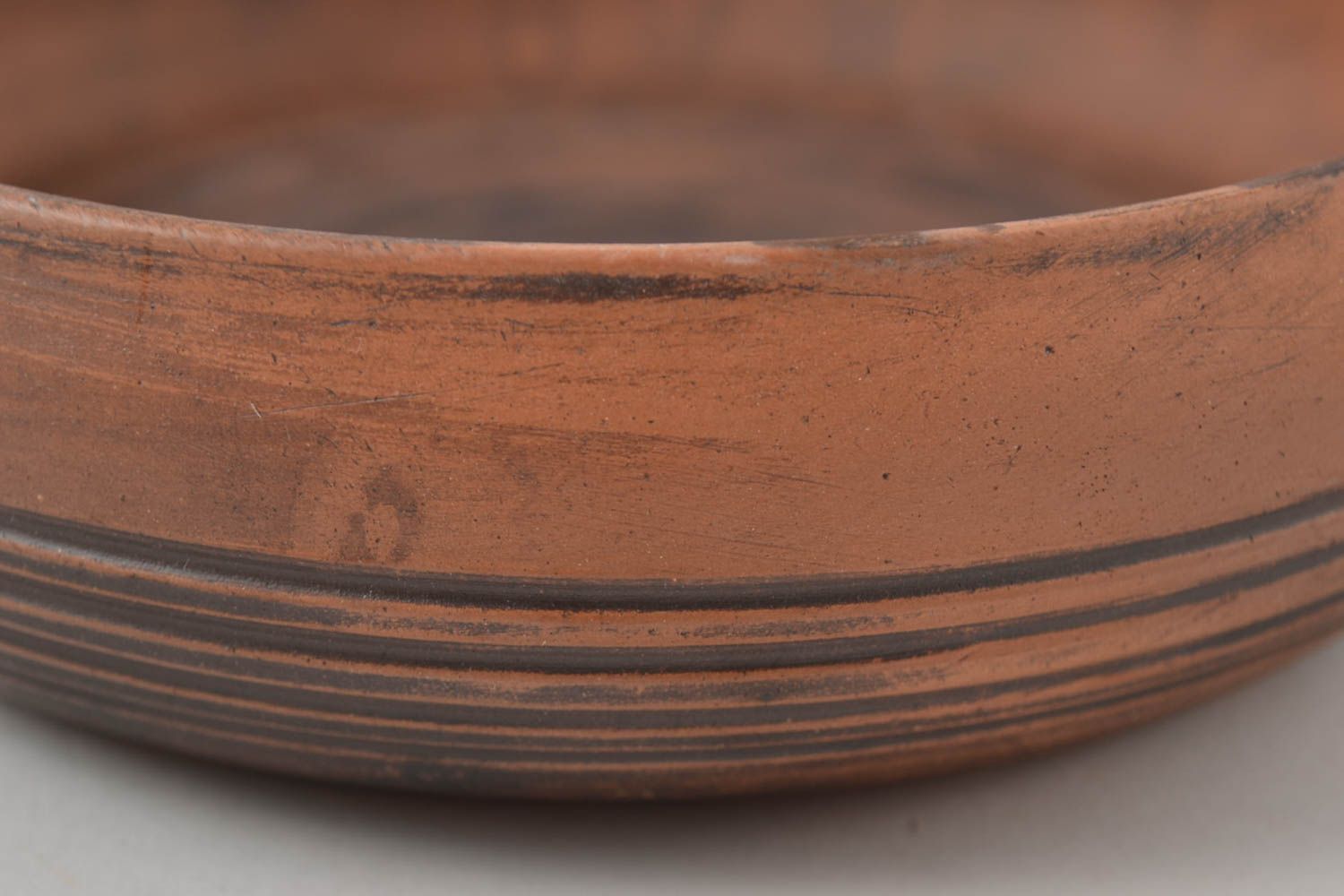 Глиняная миска ручной работы керамическая тарелка красивая глиняная посуда  фото 3