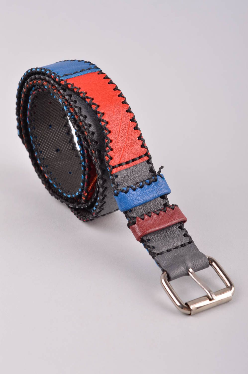 Colorful handmade leather belt fashion tips handmade accessories for girls photo 2