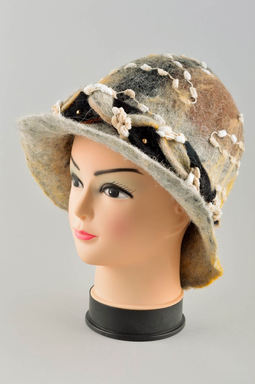 Handmade designer hat winter accessories felted warm hat for winter hat photo 2