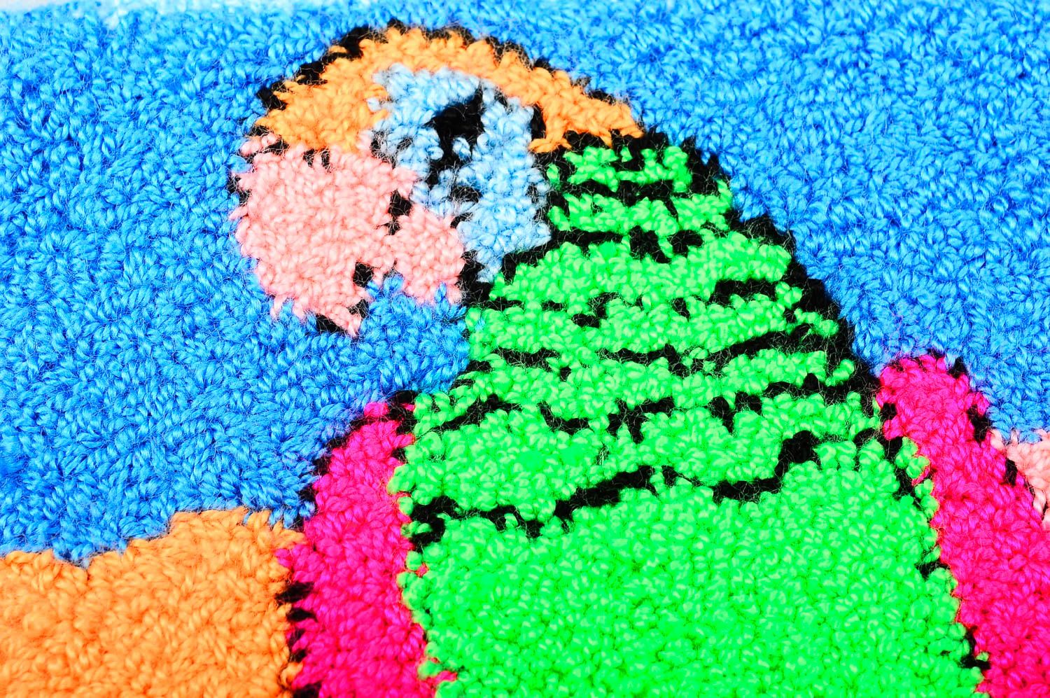 Tableau perroquet fait main Décoration murale coton Déco chambre enfant photo 4