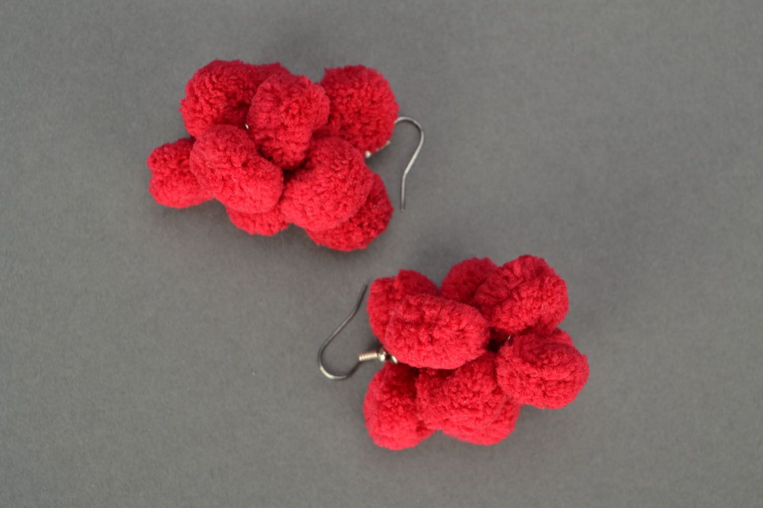 Homemade crochet earrings Cherry photo 3