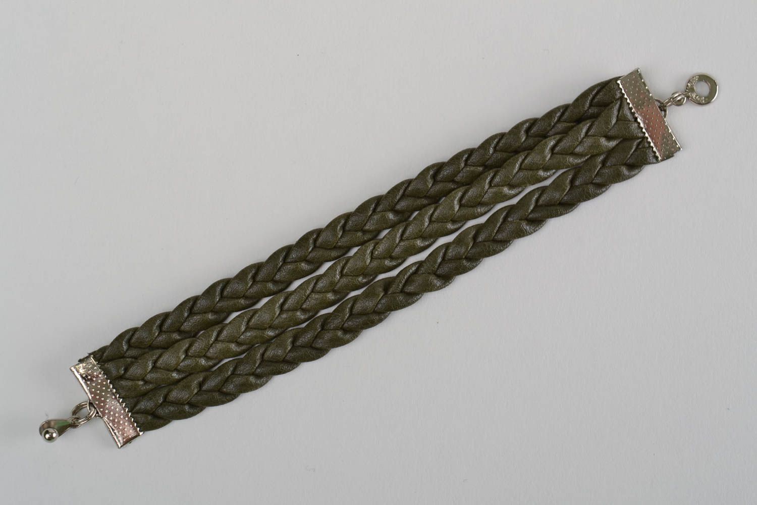 Geflochtenes stilvolles handmade Armband aus Leder Designer Accessoire  foto 5