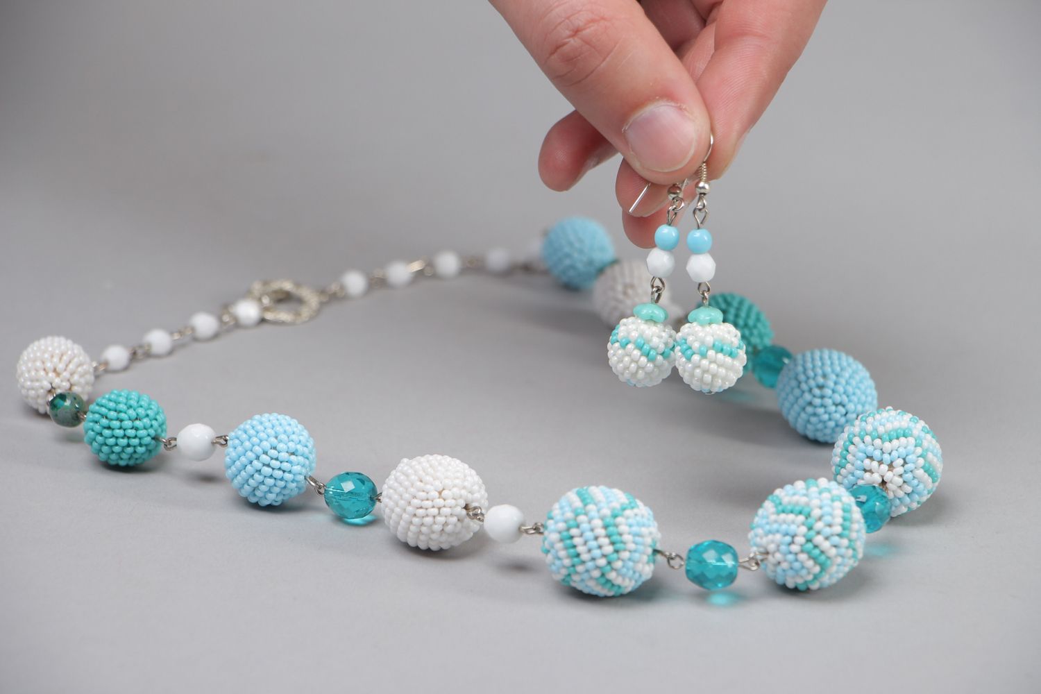 Parure de bijoux en perles de rocaille et perles fantaisie  photo 4