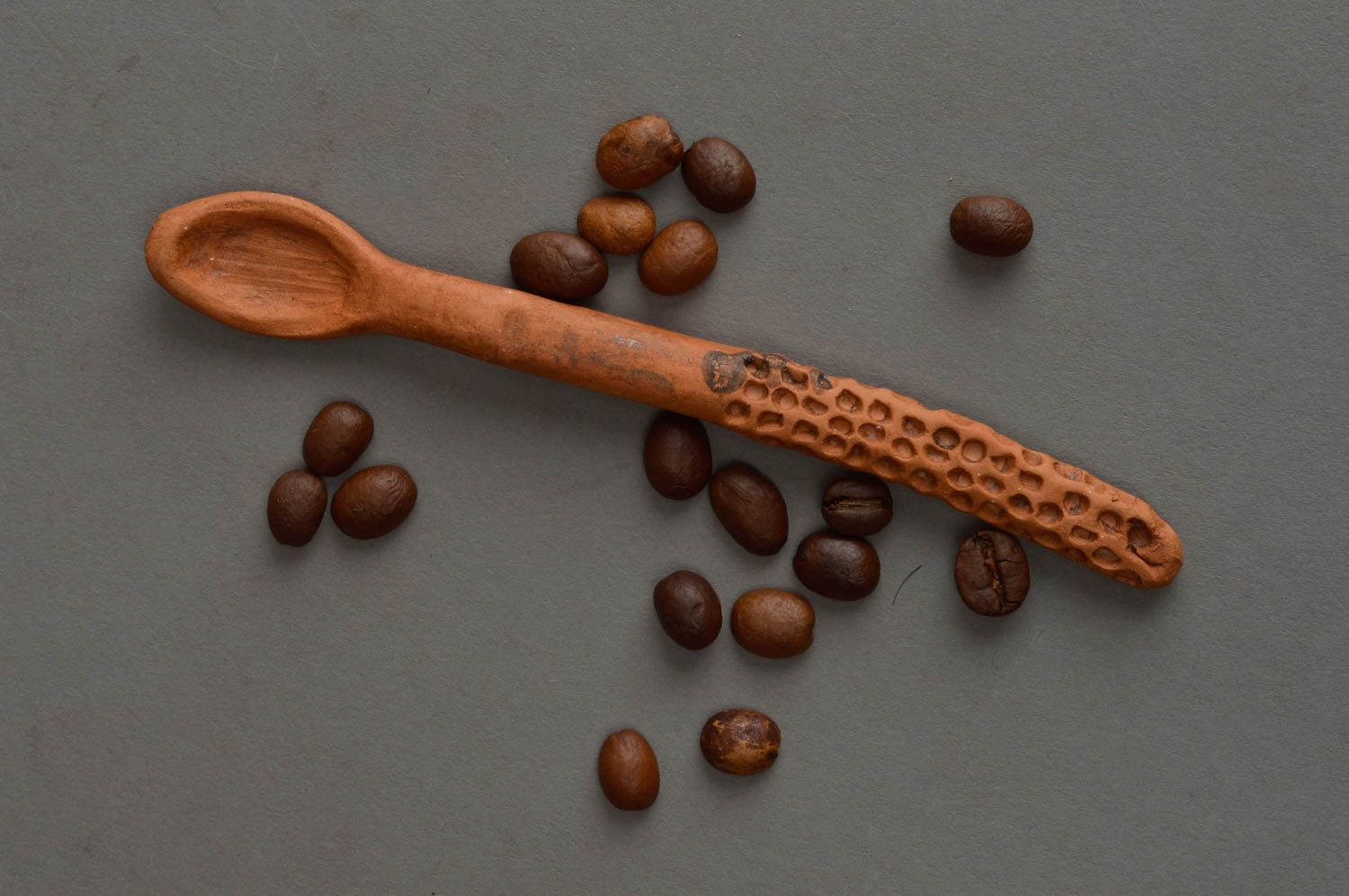Unusual handmade ceramic spoon beautiful clay spoon eco tableware gift ideas photo 1