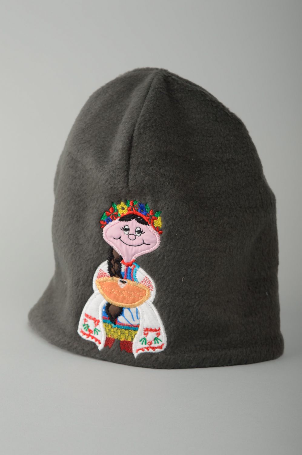 Детская шапка из флиса с рисунком фото 1