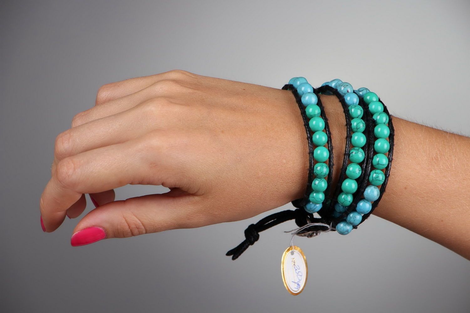 Bracelet fait main en turquoise naturelle photo 5
