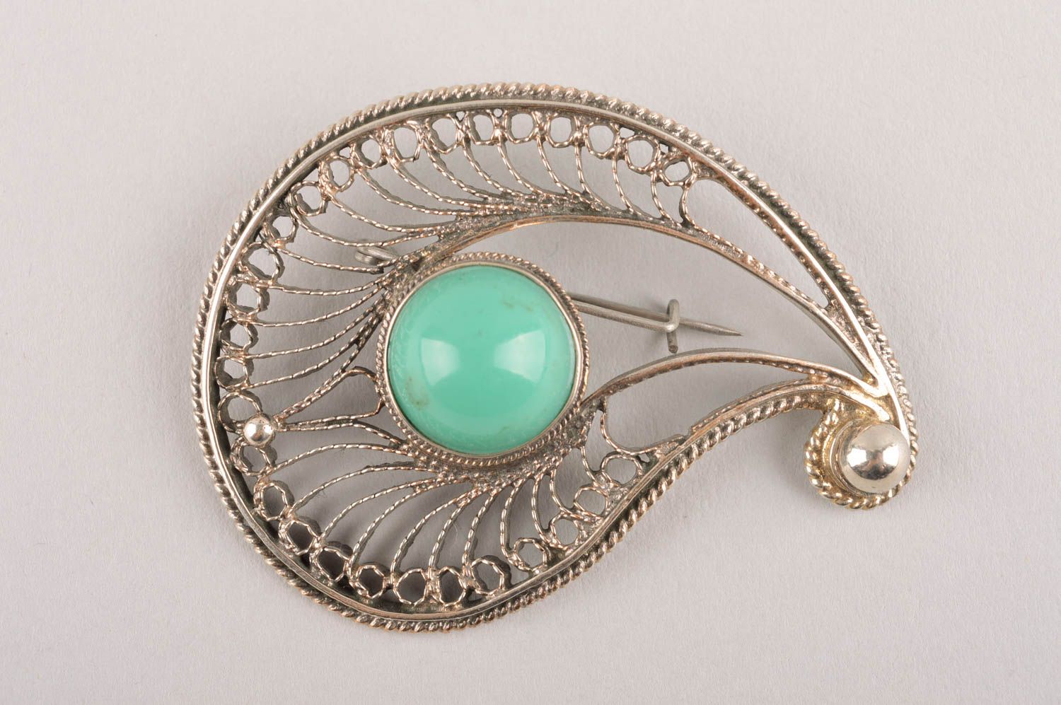 Handmade metal brooch exclusive jewelry fashion brooch vintage brooch for women photo 1