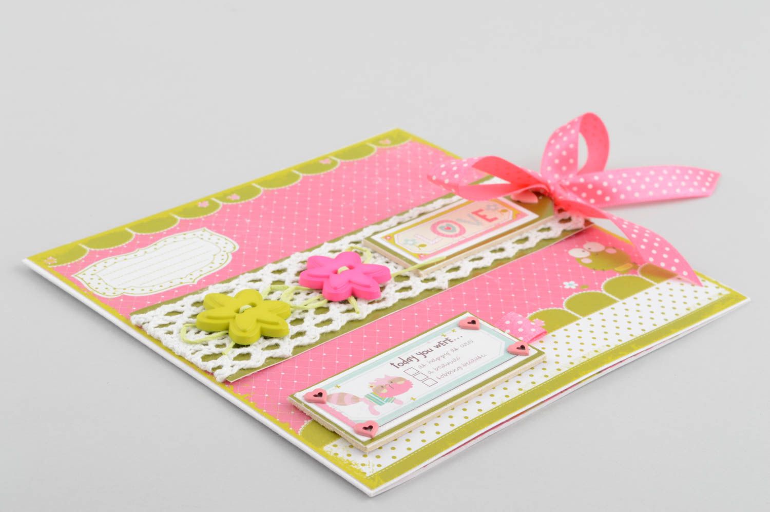 Handmade CD Hülle aus Papier kreatives Geschenk schöne Verpackung rosa foto 3