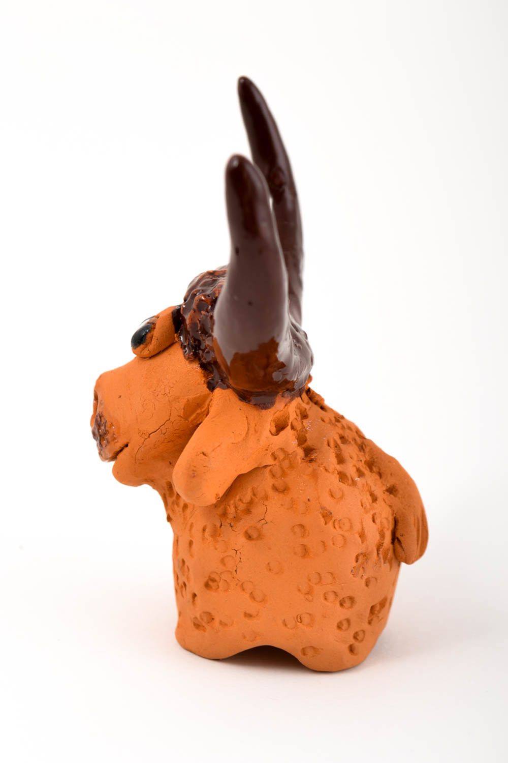 Фигурка из глина статуэтка животного бычок статуэтка для декора маленькая фото 3