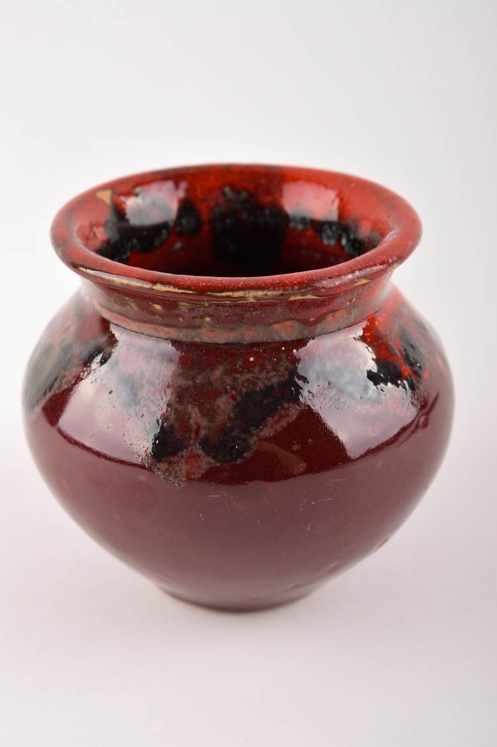 Deko Vase handgemachte Keramik Haus Dekoration moderne Vase schön bordeauxrot foto 2