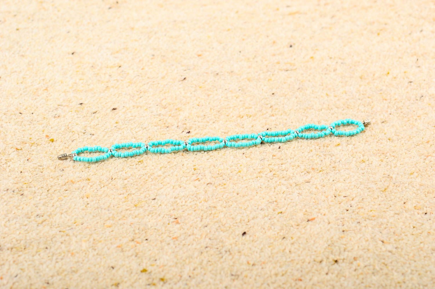 Bracelet perles de rocaille Bijou fait main turquoise original Cadeau femme photo 4