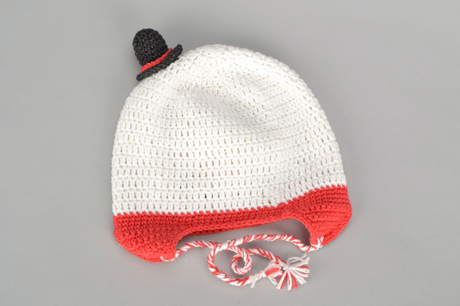 Cappello di lana fatto a mano pupazzo di neve accessorio divertente da bambini
 foto 3
