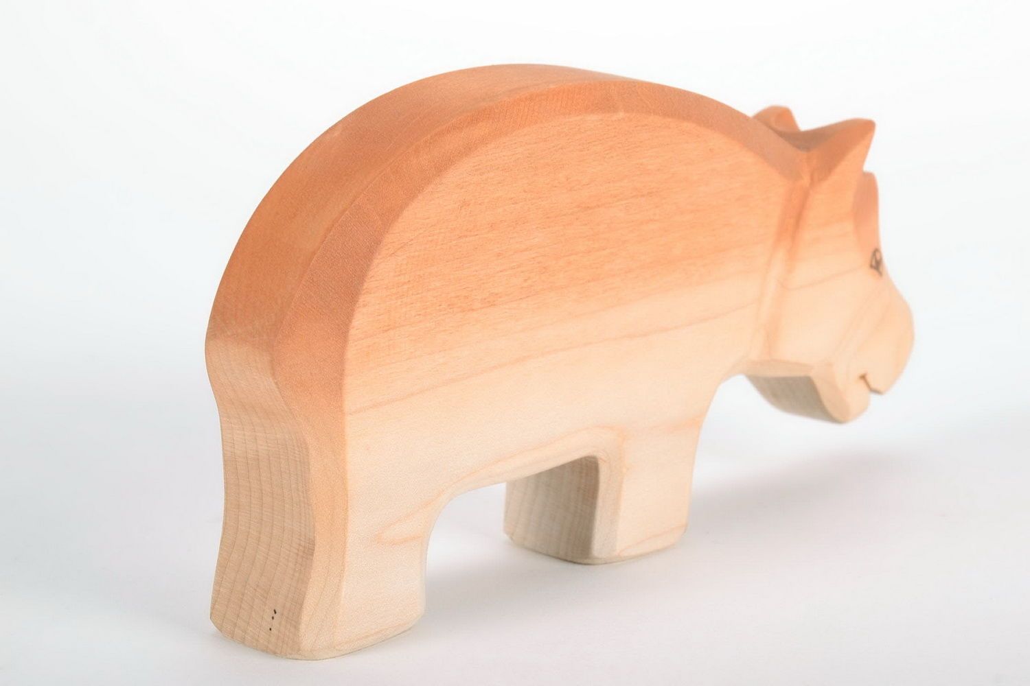 Figurine en bois hippopotame faite main  photo 5