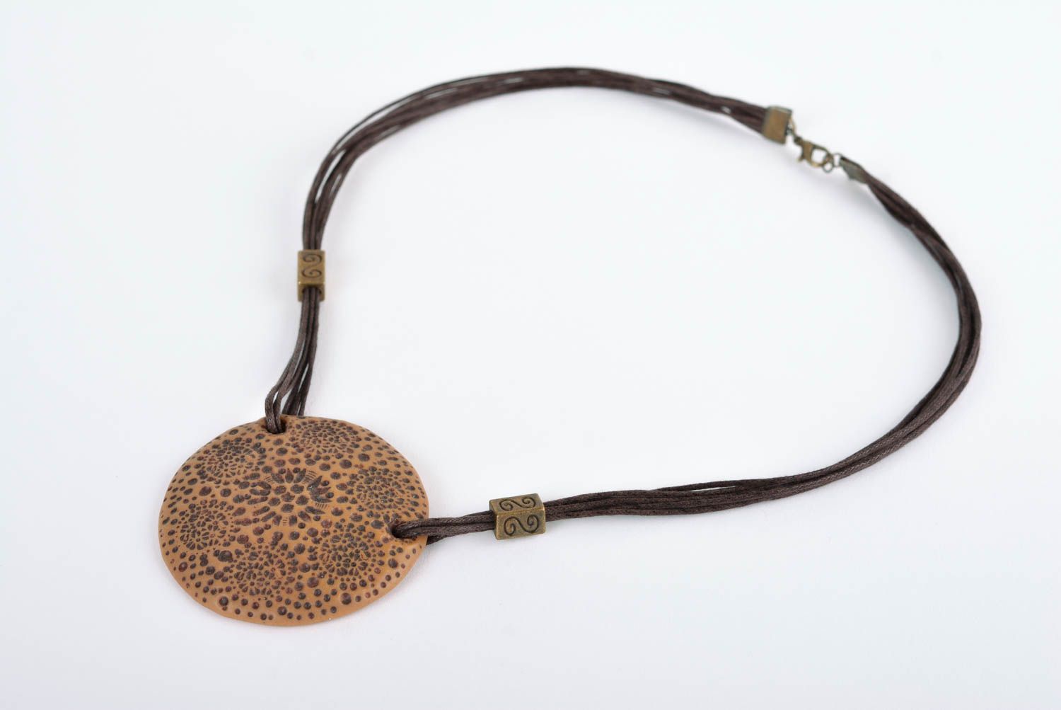 Handmade polymer clay pendant stylish pendant for girls designer jewelry photo 1