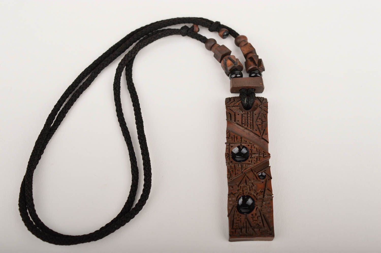 Handmade pendant unusual neck accessory gift ideas clay jewelry handmade gift photo 4