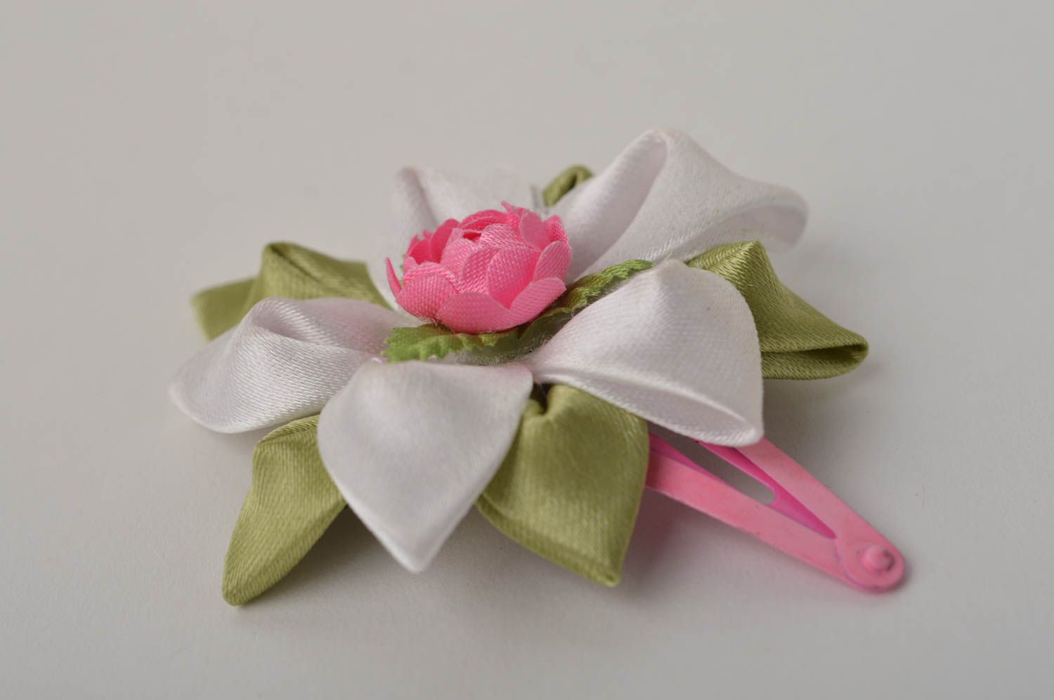 Handmade hair clip flower hair clip hair accessories for girls kanzashi flowers photo 5