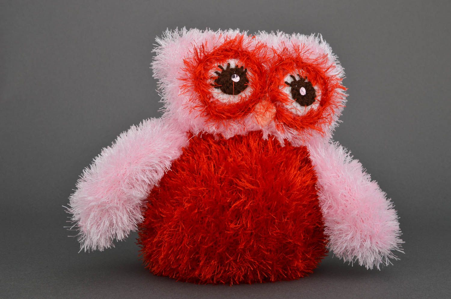 Игрушка сова игрушка ручной работы из хлопка интересный подарок Красное брюшко фото 3
