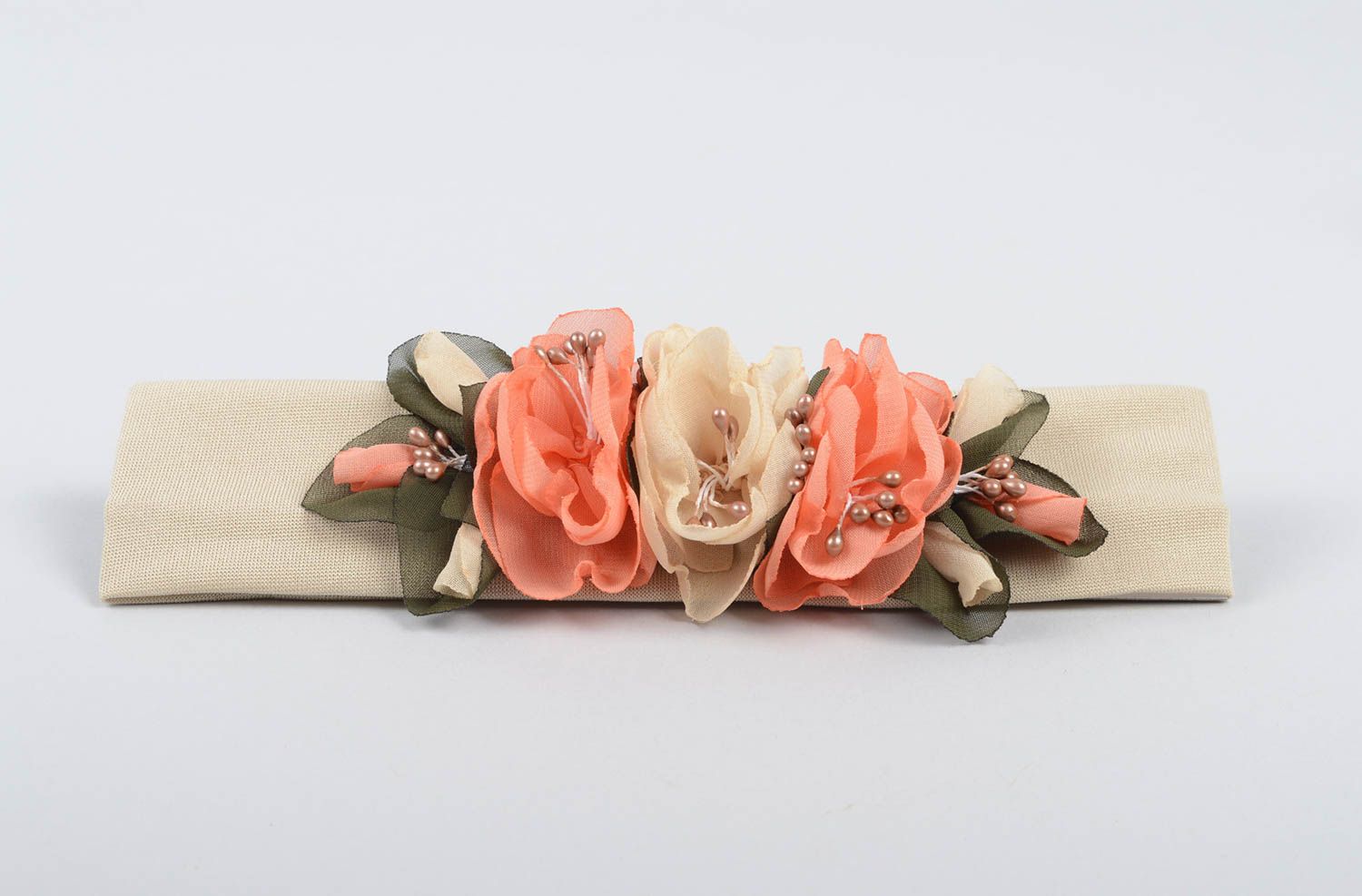 Unusual handmade flower headband head accessories for girls gifts for her photo 2