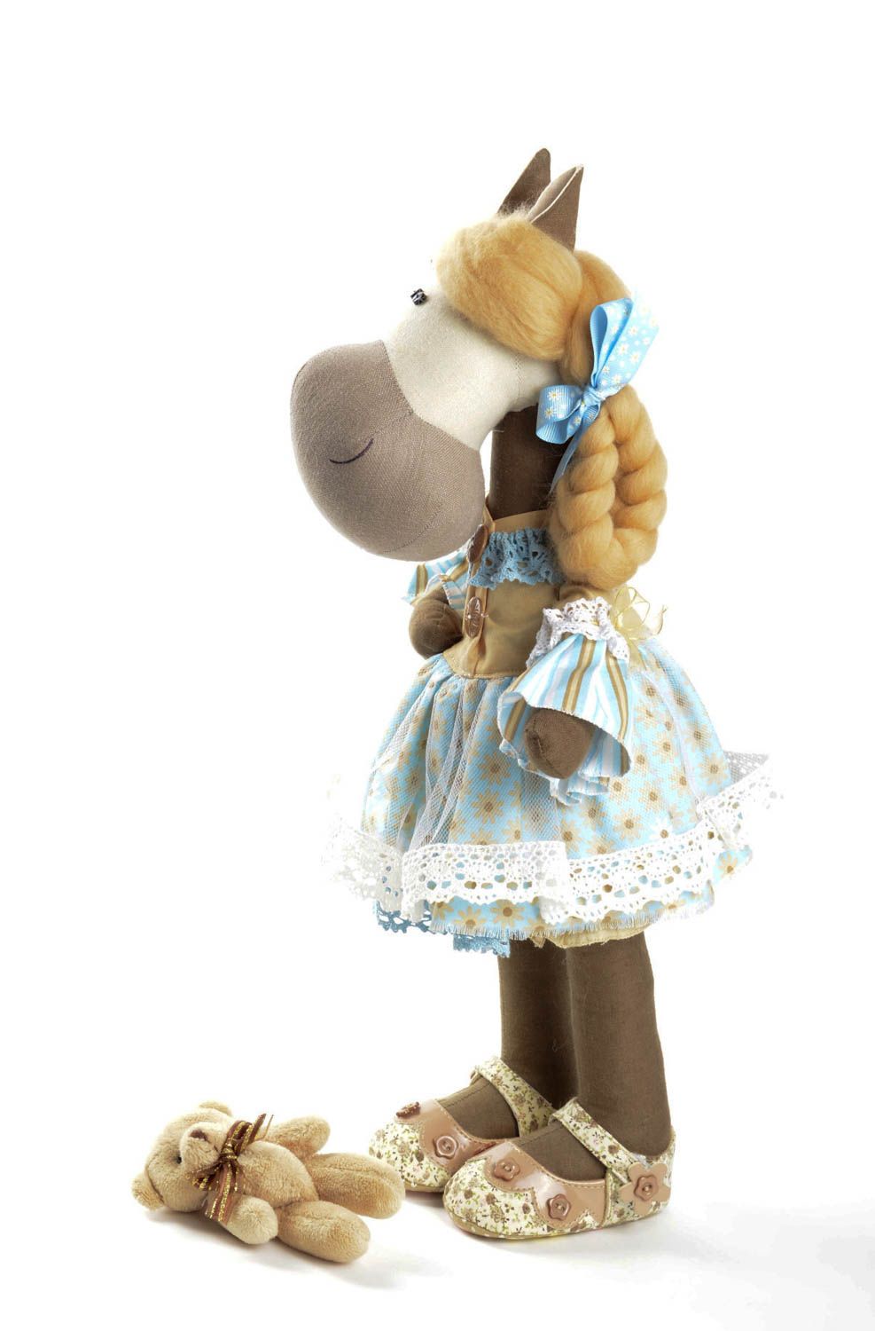 Beautiful handmade soft toy unusual rag doll nursery design gifts for kids photo 4