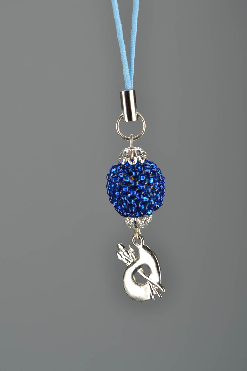 Cell phone charm of blue color photo 5