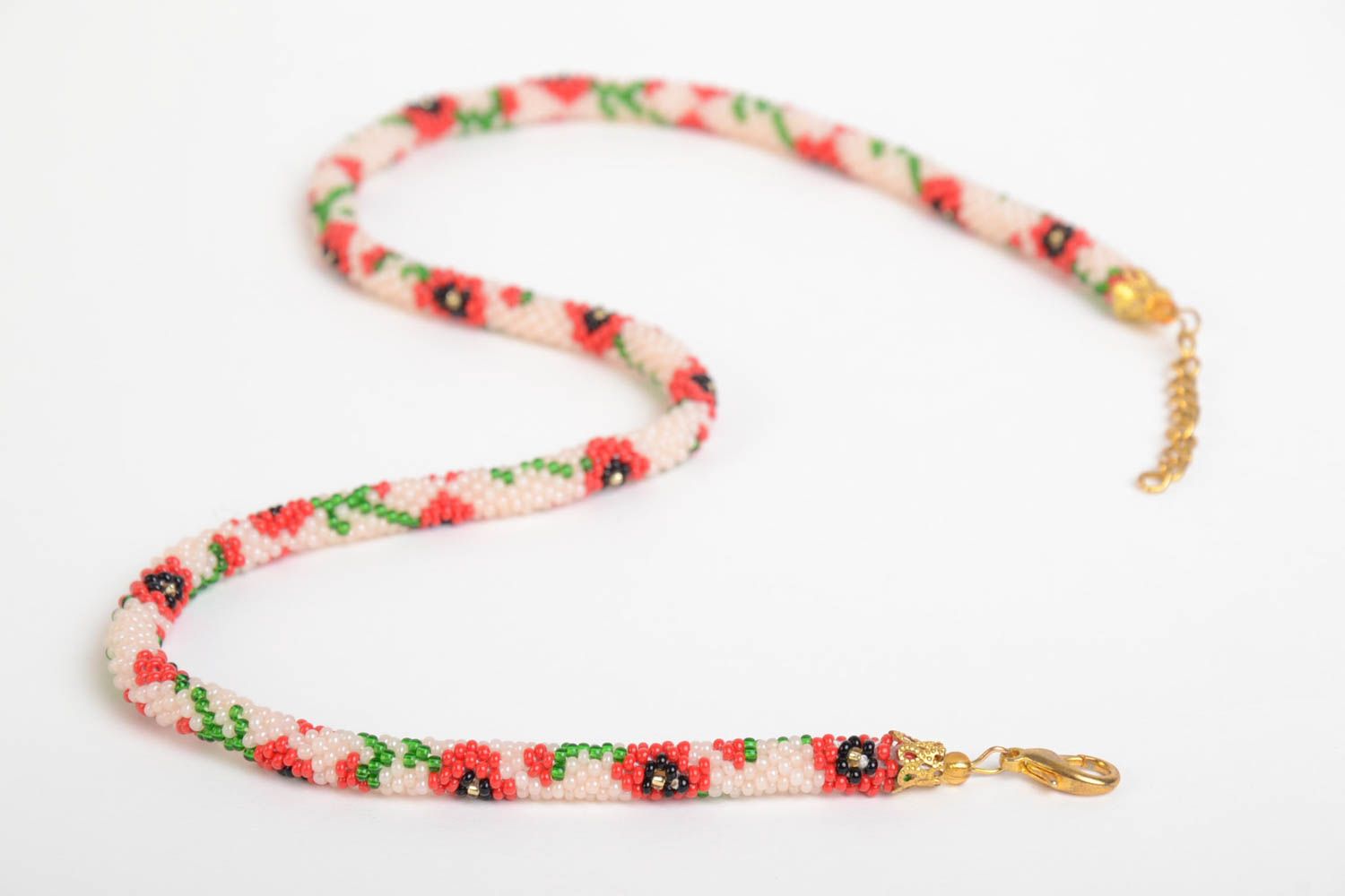Handmade lange Halskette Rocailles Kette Damen Collier bunt im Ethno Stil foto 2