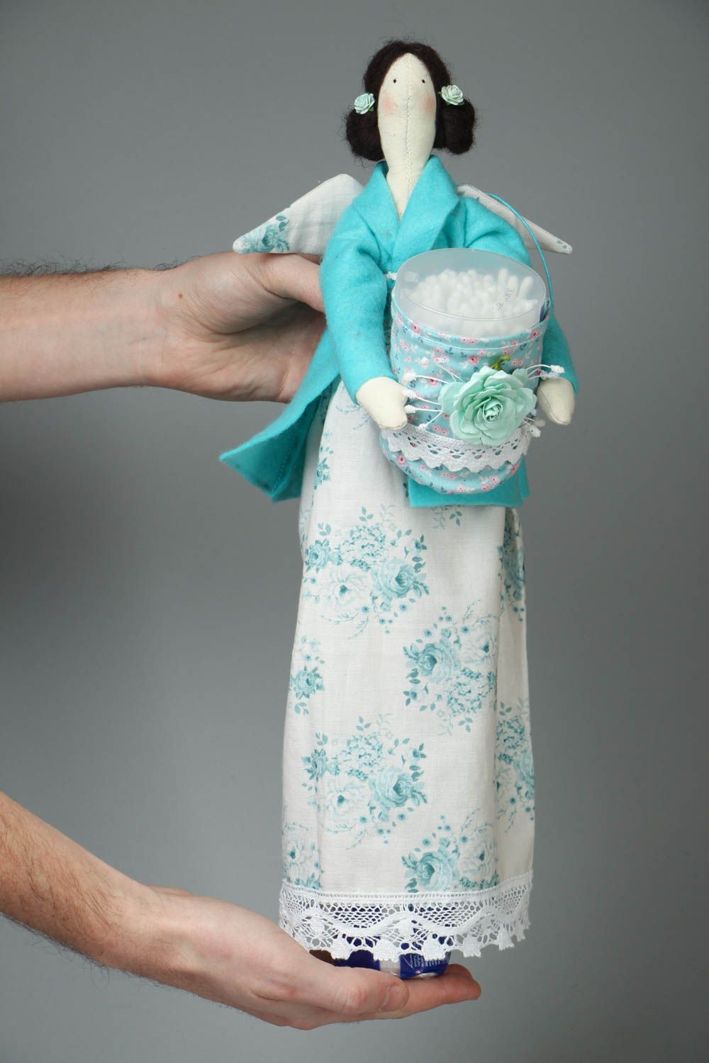 Jouet décoratif en tissu fait main original pratique en forme de poupée ange photo 4