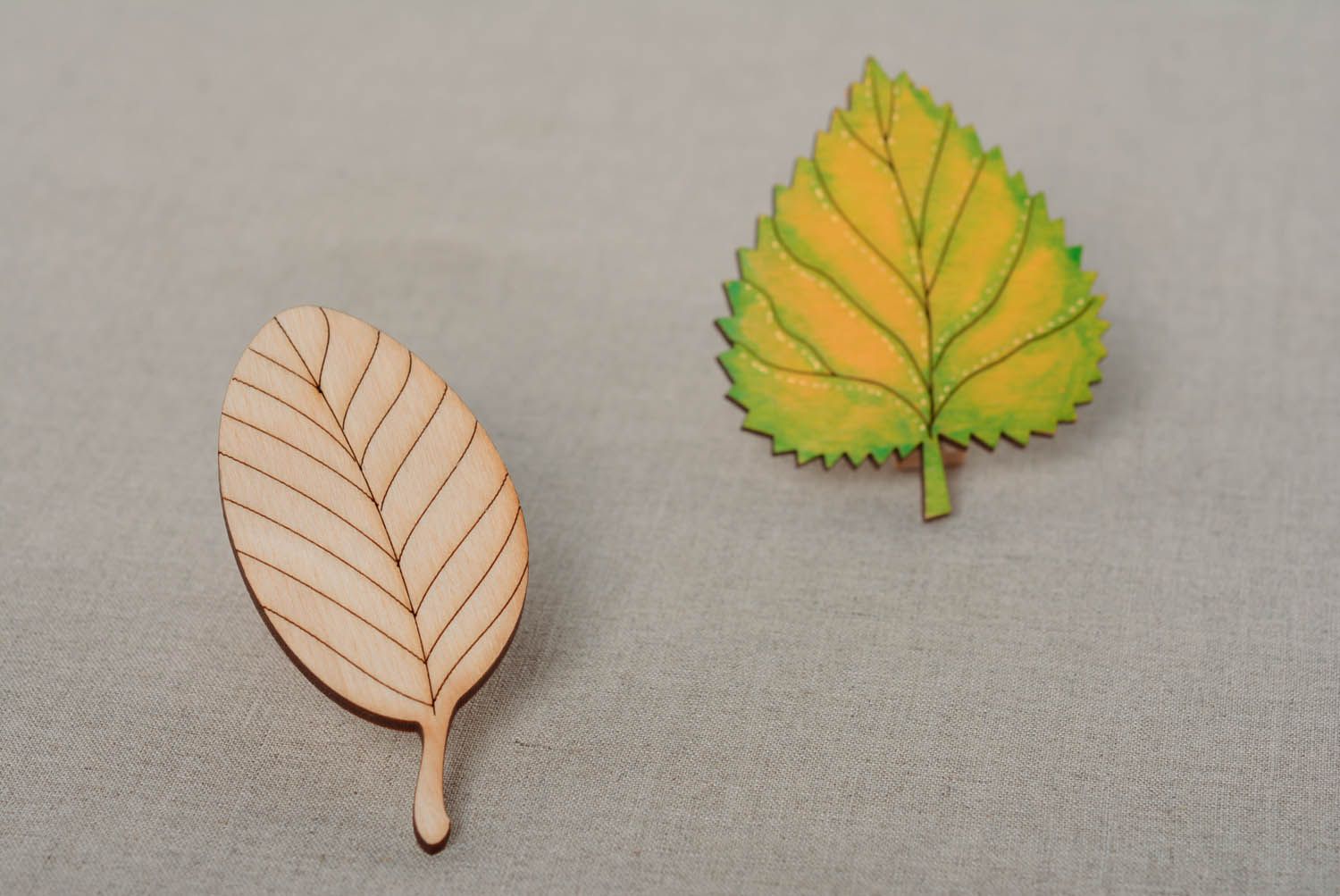 Peça para criatividade de madeira contraplacada artesanal Folhas Que Caem foto 3