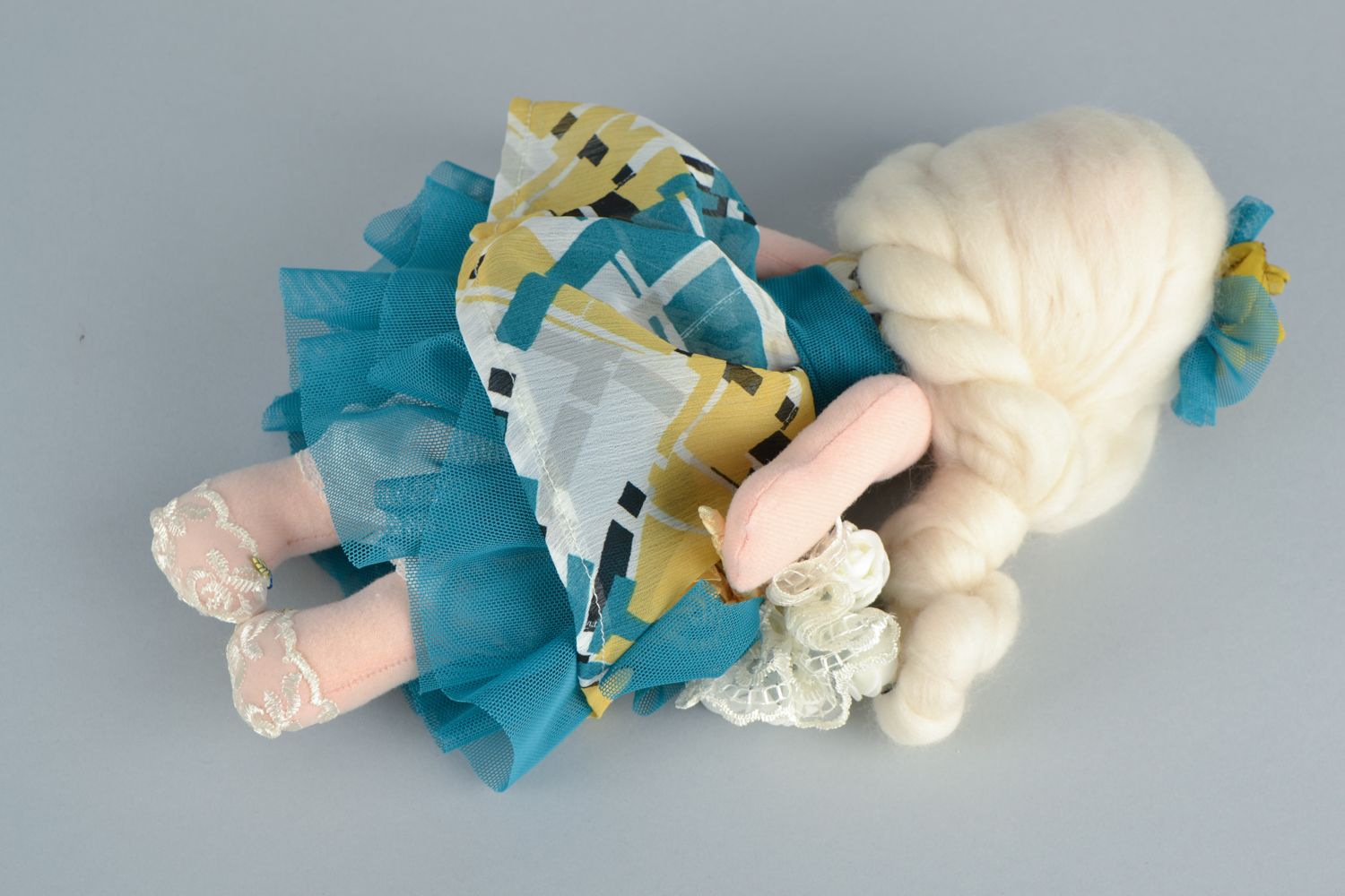Fabric doll with beautiful hair style photo 4