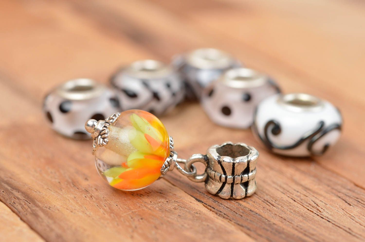 Handmade unusual glass pendant elegant cute pendant stylish glass jewelry photo 1