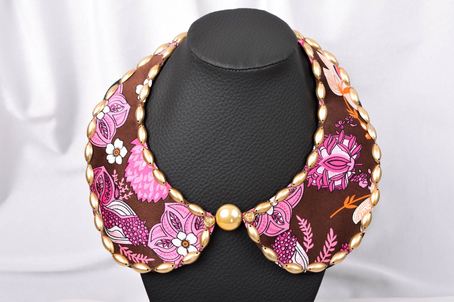 Handmade elegant collar unusual designer necklace beautiful female collar photo 1
