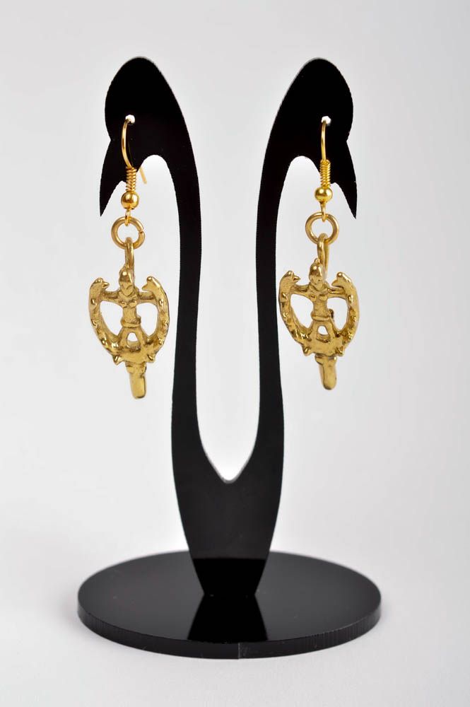 Lange Ohrhänger handmade Metall Schmuck Ohrringe für Damen künstlerisch schön foto 2