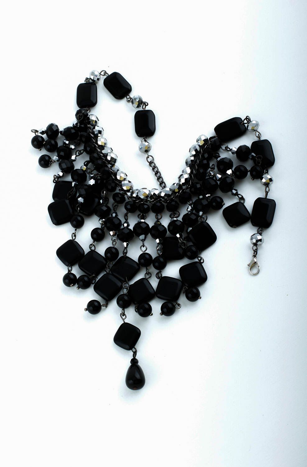 Collier cristal de roche Accessoire fait main noir élégant Cadeau pour femme photo 3