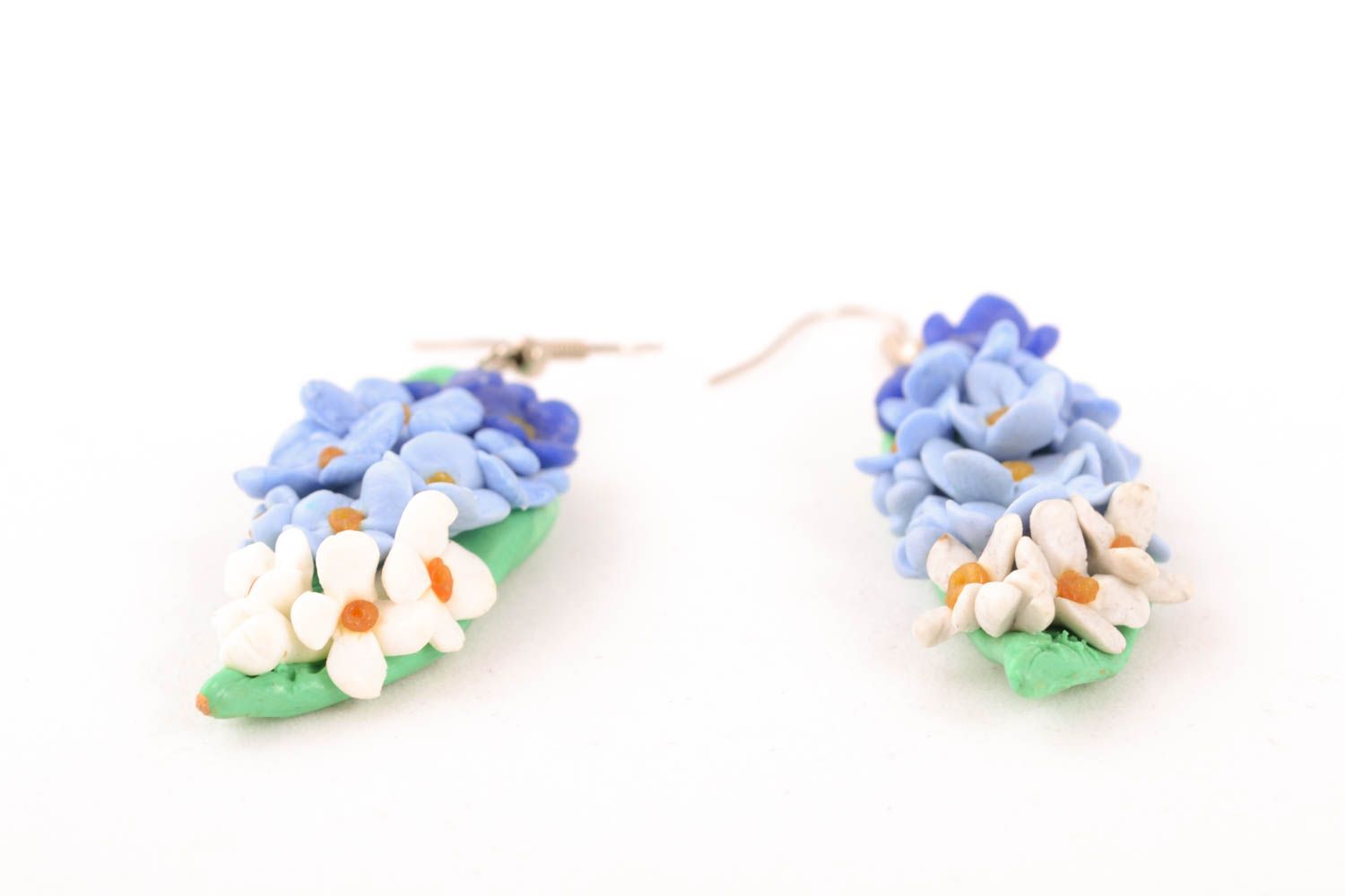 Polymer clay earrings with charms photo 2