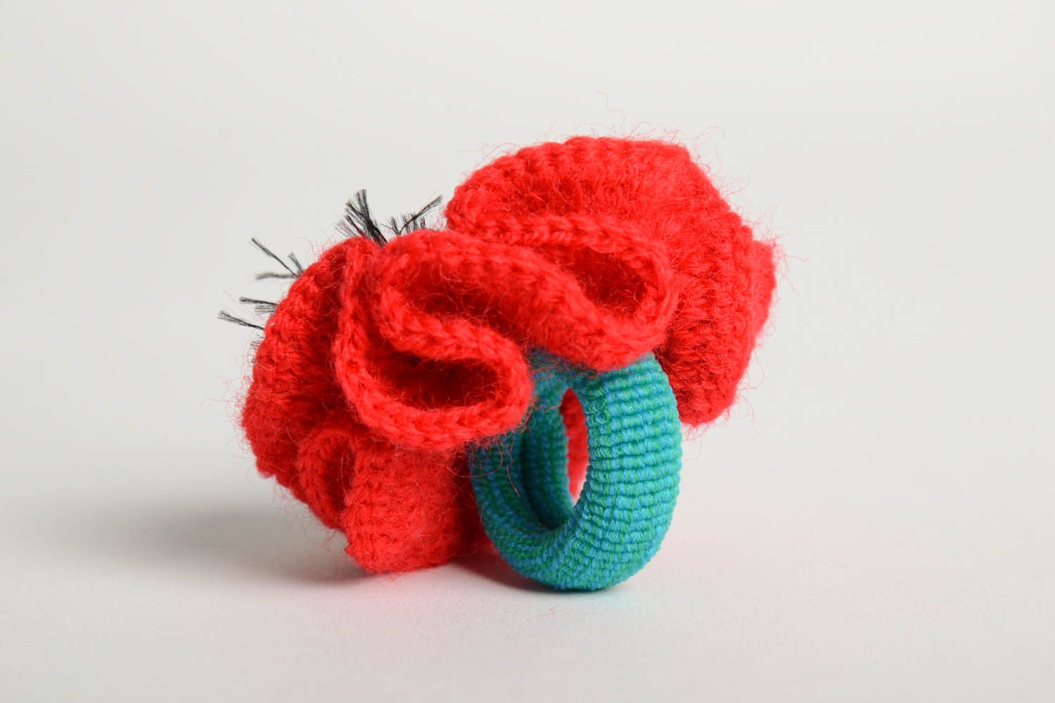 Unusual handmade crochet scrunchie flowers in hair designer hair accessories photo 3