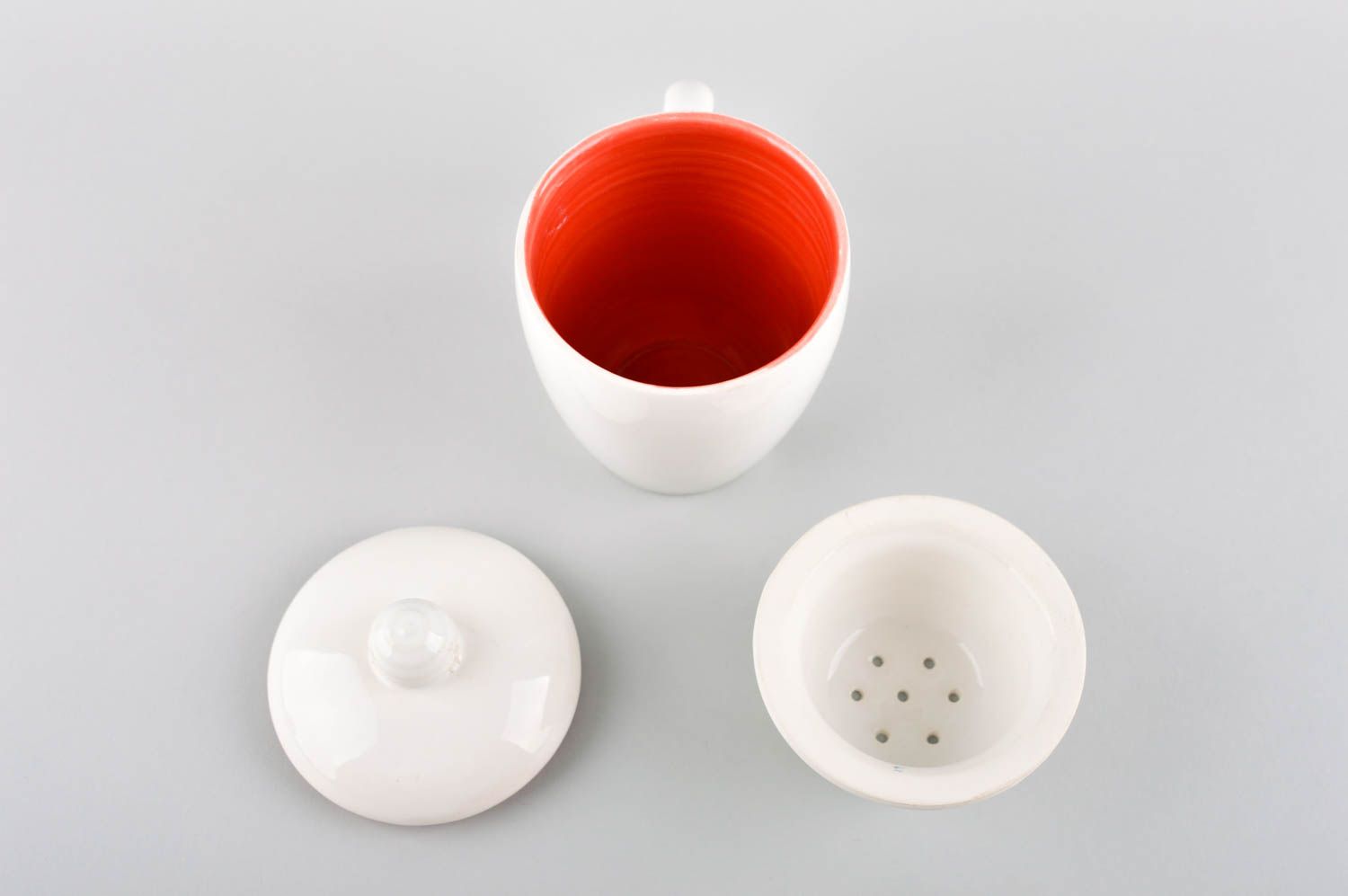 Handmade Keramik Tasse schöne Teetasse Geschirr aus Ton mit Griff ungewöhnlich foto 3
