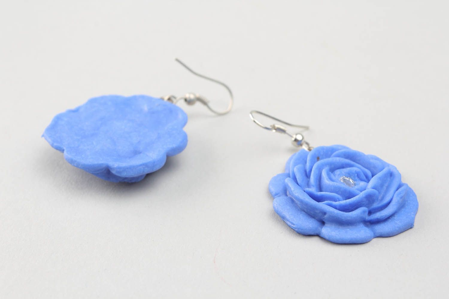 Polymer clay earrings in the shape of flower photo 5