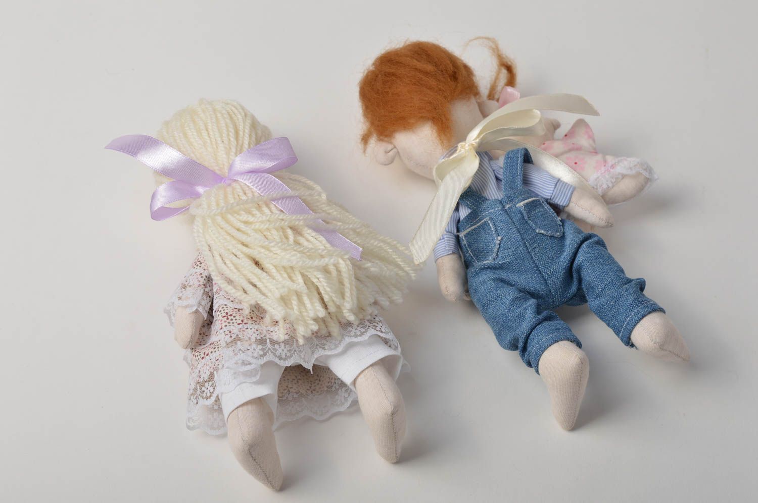 Bambole in stoffa fatte a mano pupazzo di pezza per interni giocattolo ecologico foto 4
