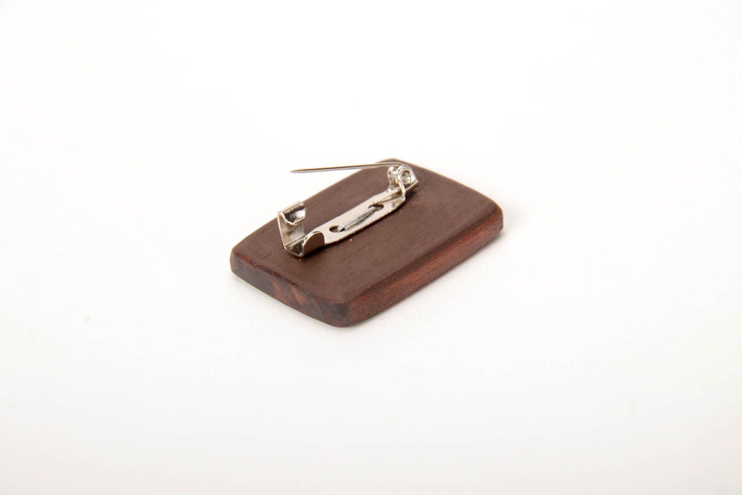Handmade jewelry designer accessory wooden brooch handmade wooden brooch photo 3