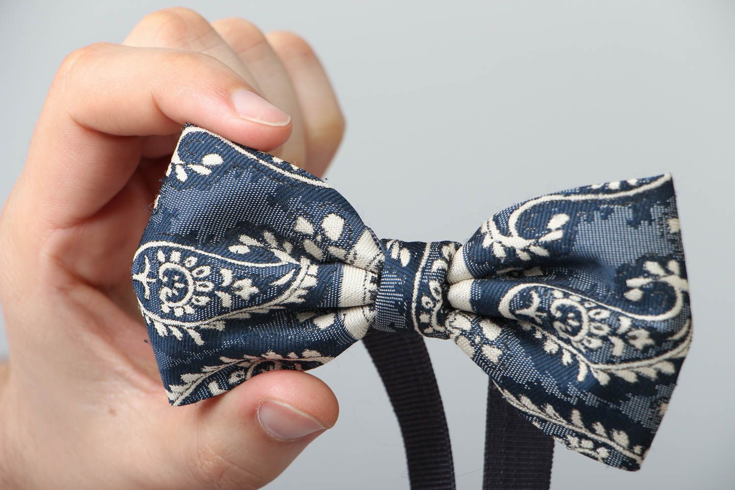Оригинальный галстук-бабочка Синий  фото 4