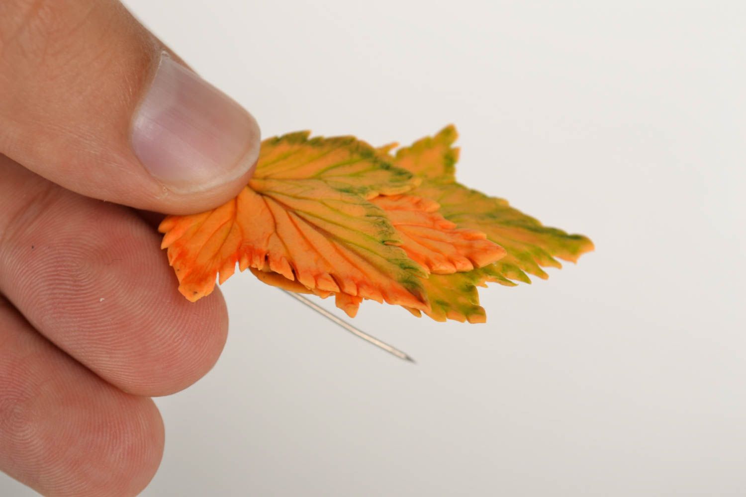 Broche hecho a mano con forma de hojas accesorio de moda regalo original foto 5