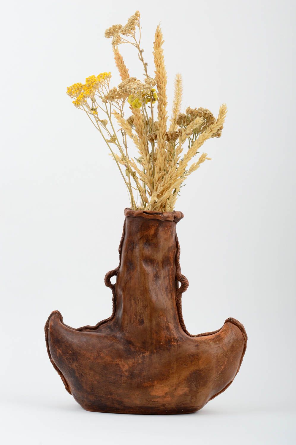 Ваза керамическая необычная ваза хэнд мейд глиняная ваза очень эффектная  фото 1