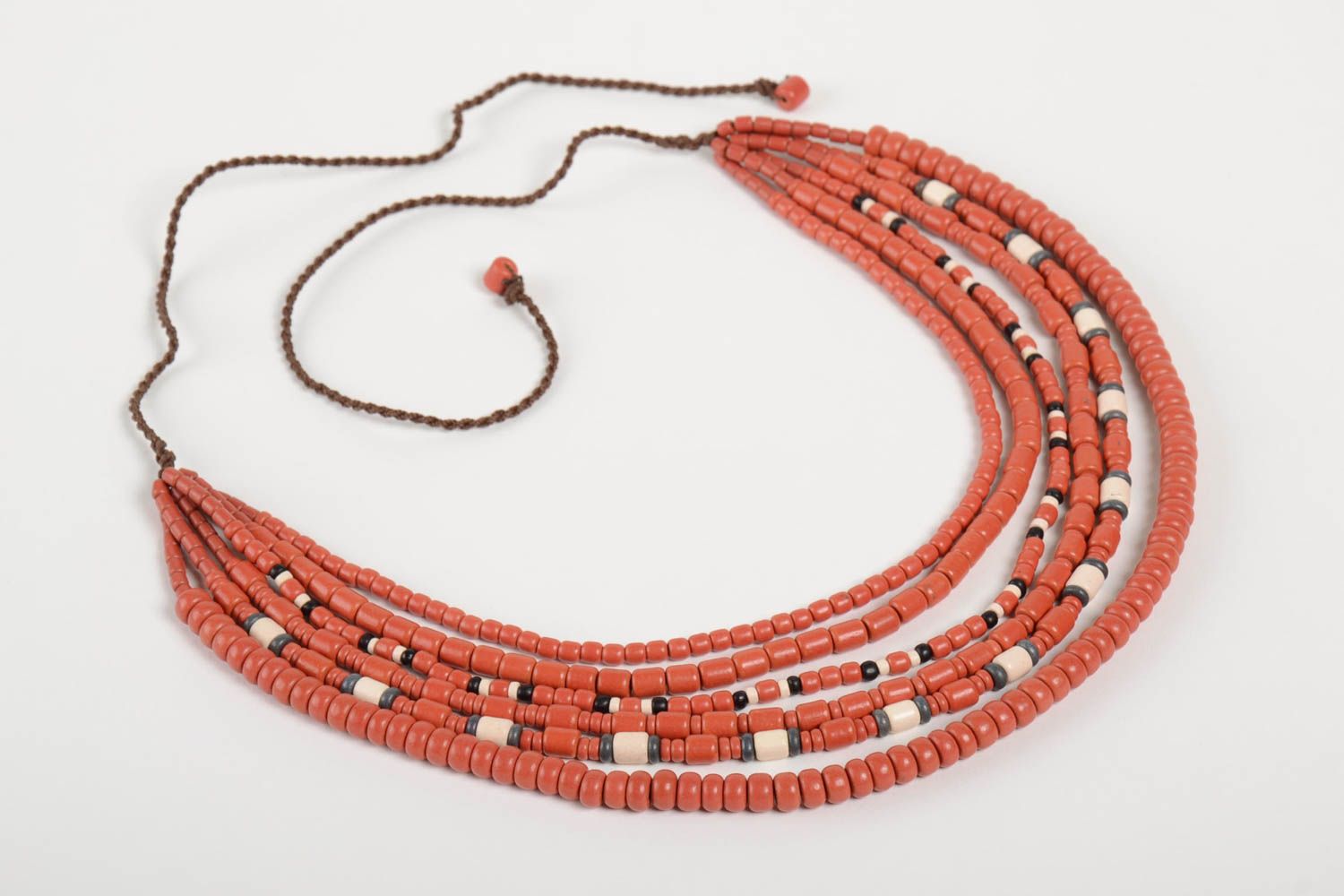 Ceramic jewelry bead necklace handmade jewelry ethnic jewelry gifts for mom photo 2