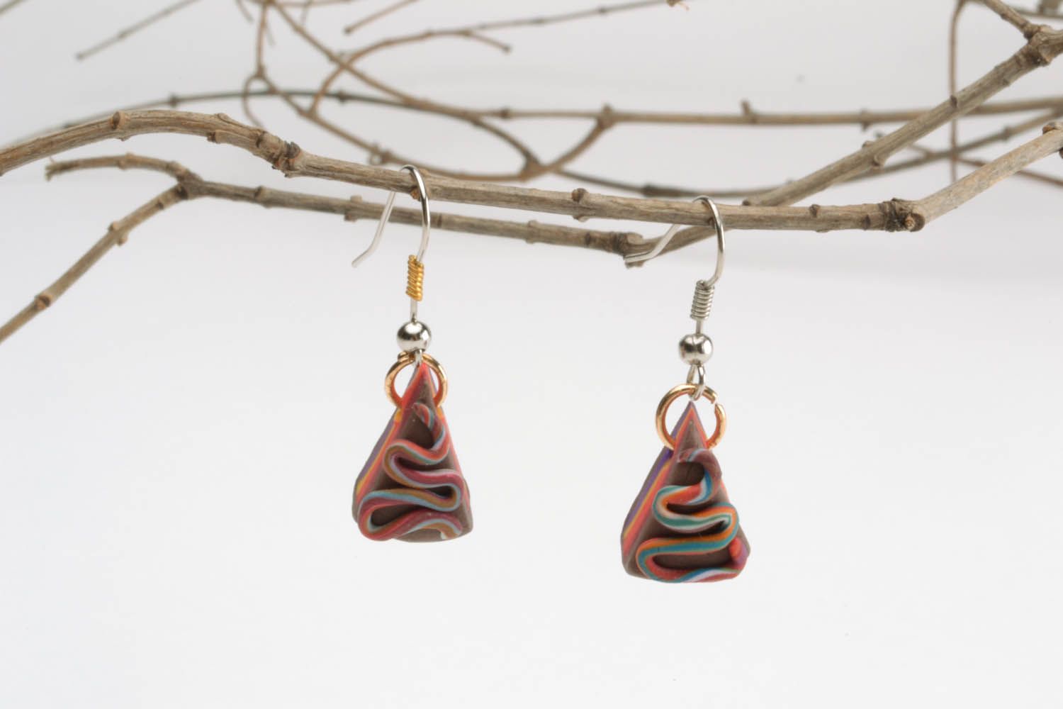 Unique polymer clay earrings photo 1