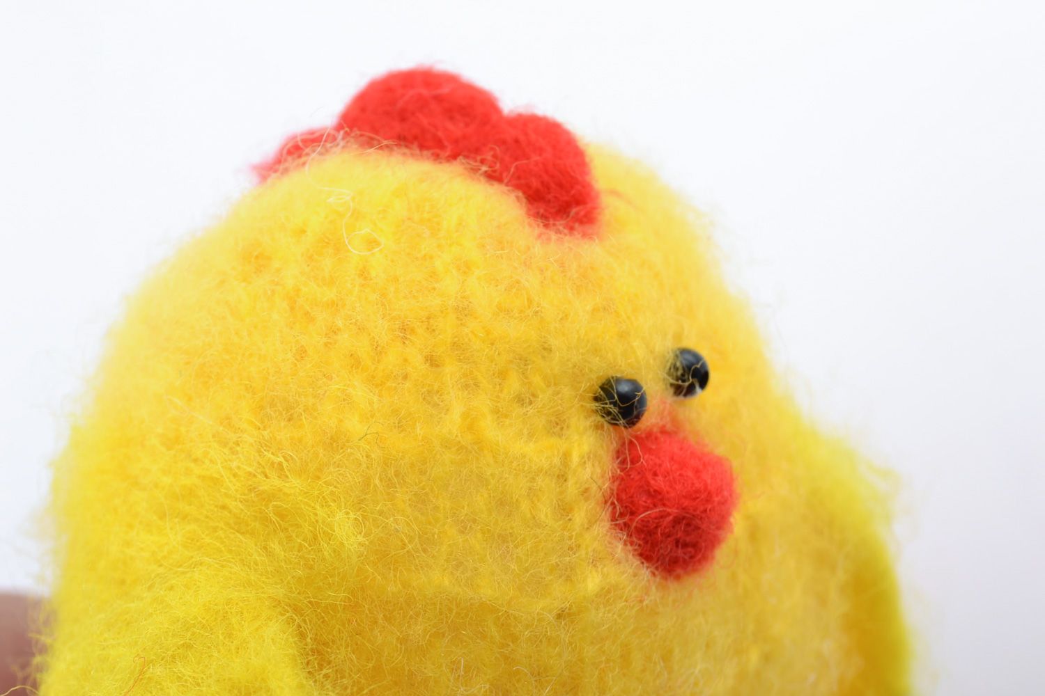 Set de juguetes tejidos artesanales pollos amarillos de lana para niños  foto 3