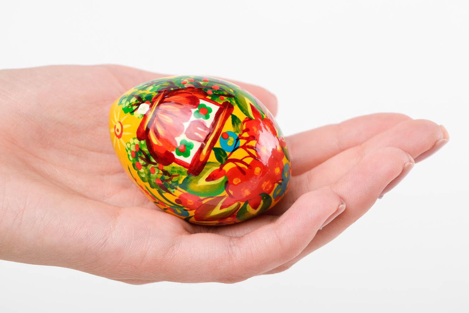 Huevo original de madera hecho a mano elemento decorativo regalo para Pascua foto 2