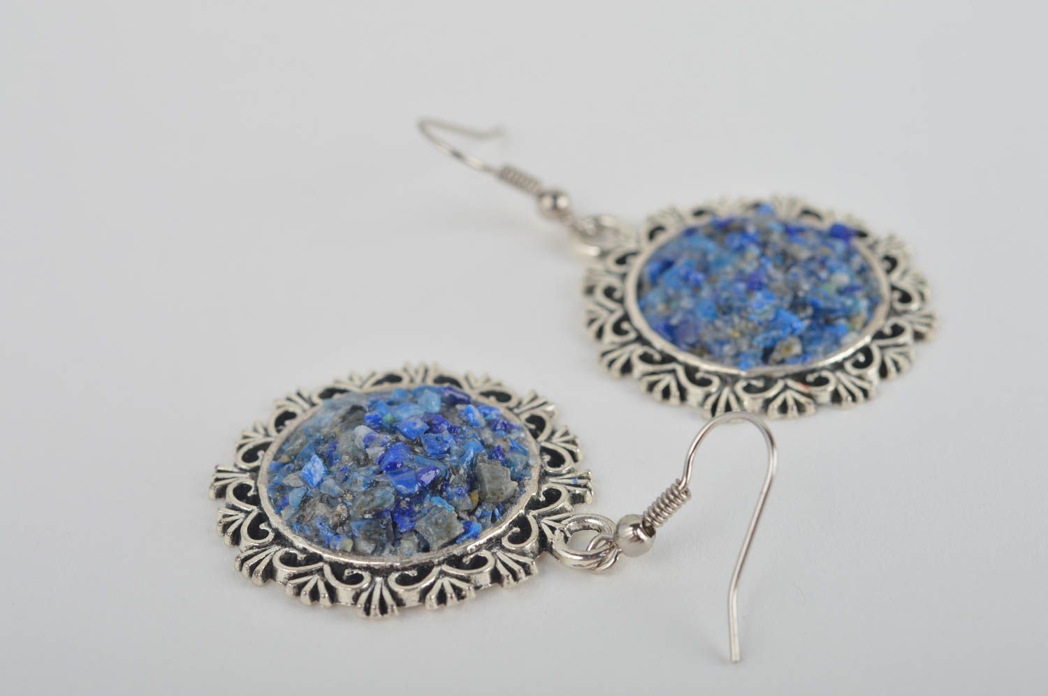 Earrings with charms handmade natural stone earrings elegant jewelry photo 3