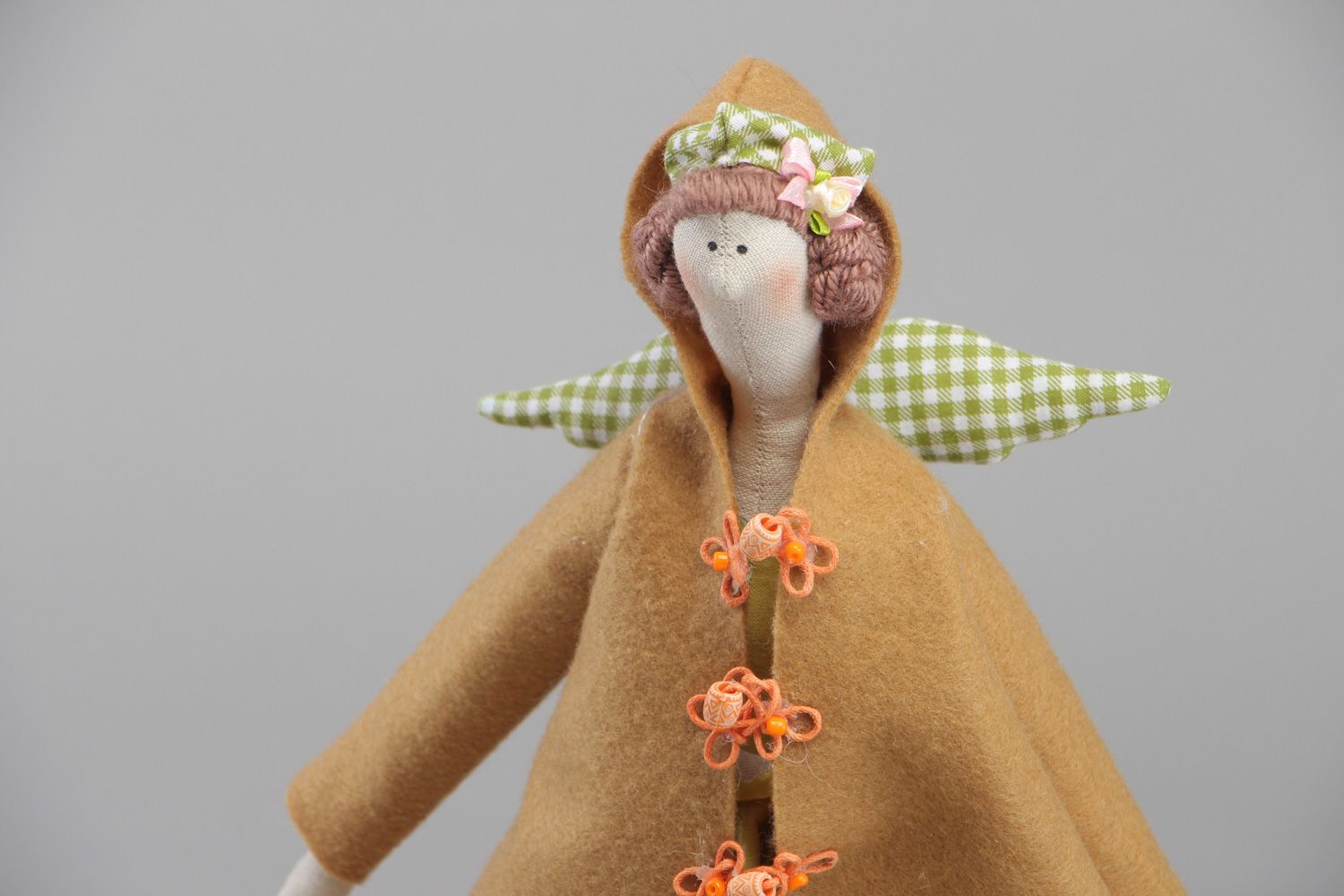 Künstlerische weiche handmade Puppe aus Textil Engel  foto 2