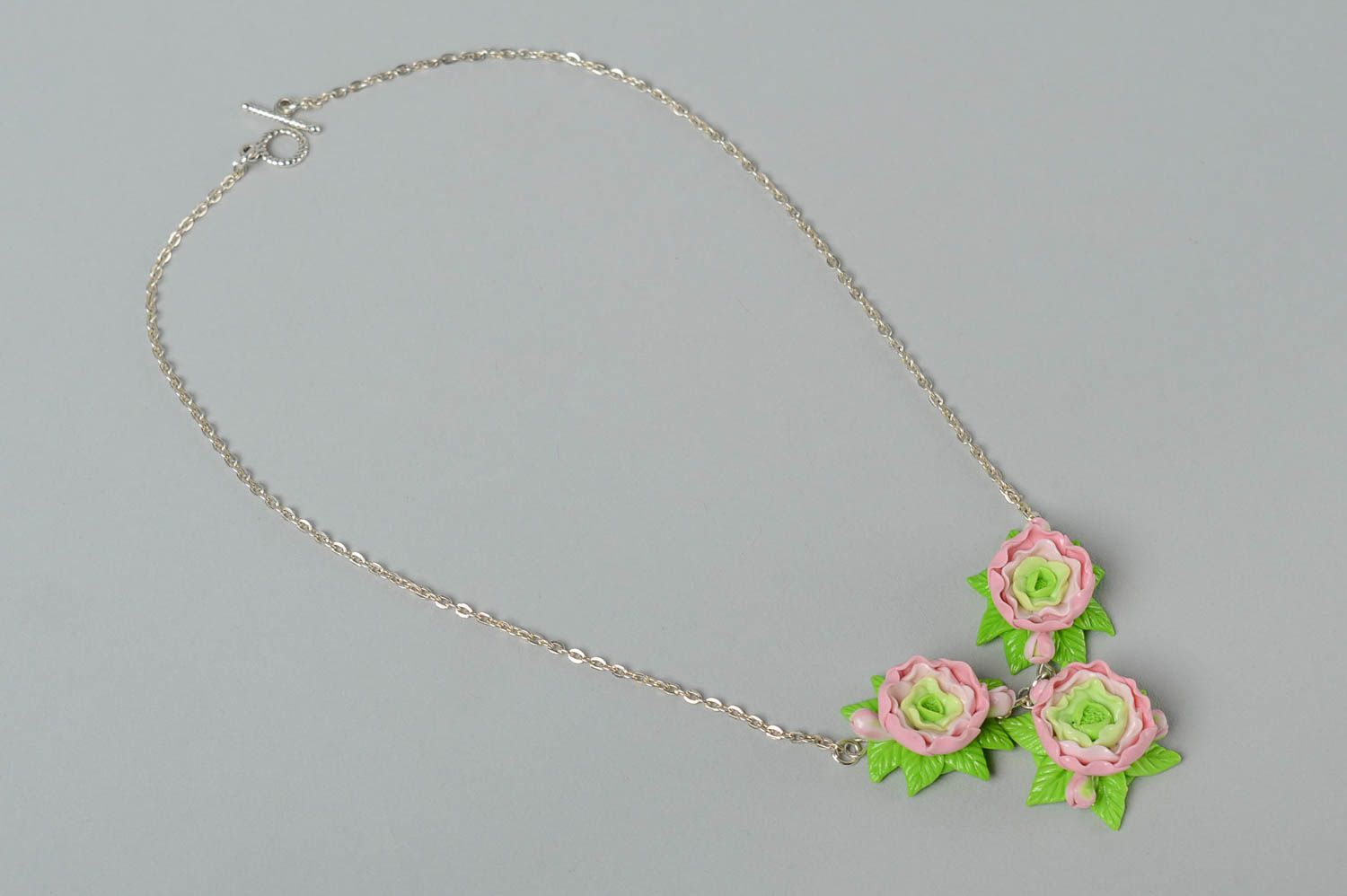 Polymer Clay Schmuck handmade Halskette für Frauen Schmuck Anhänger Blumen schön foto 2