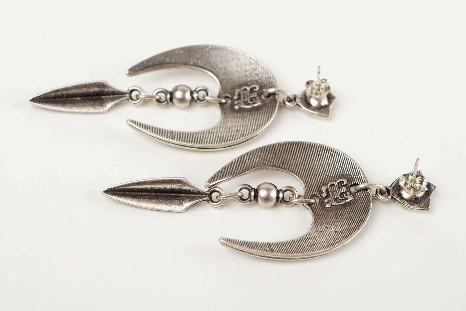Metal earrings handcrafted fashion accessories women gift idea long earrings photo 5