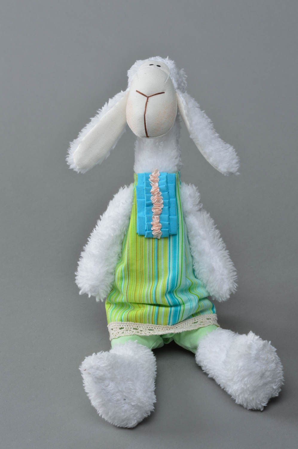 Handmade decorative fabric toy designer beautiful fluffy sheep home decor photo 2
